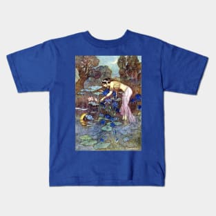 Sita Finds Rama Among the Lotus Blossoms - Warwick Goble Kids T-Shirt